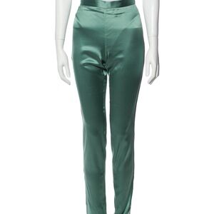 Dolce & Gabbana Green Straight Leg Pants Tailored Elegance